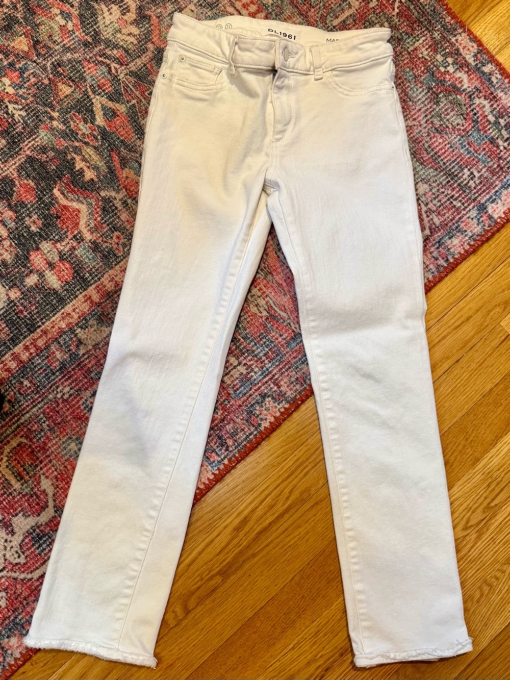 DL1961 Women's White Straight Leg Jeans